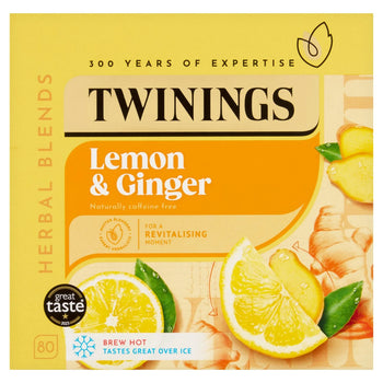 Twinings Lemon & Ginger Tea 80 per pack