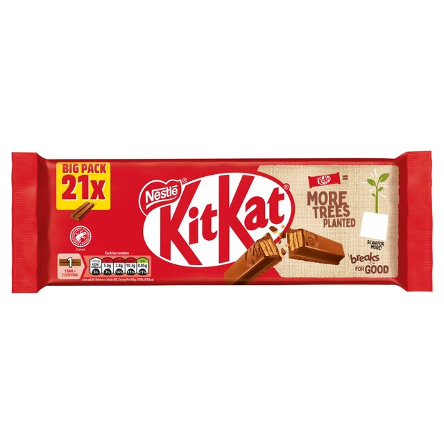 KitKat 2 Finger Milk Chocolate Biscuit Bar 21 per pack