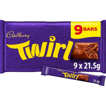 Cadbury Twirl Chocolate Bar Multipack 9 per pack