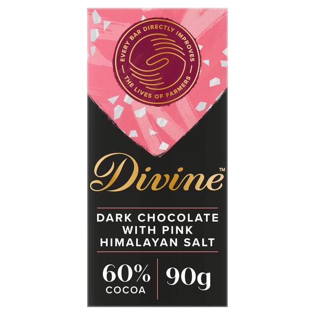 Göttlich 60% dunkler Schokoladenrosa Himalaya -Salz 90g