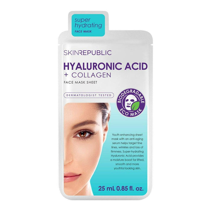 Skin Republic ácido hialurónico + mascarilla de colágeno