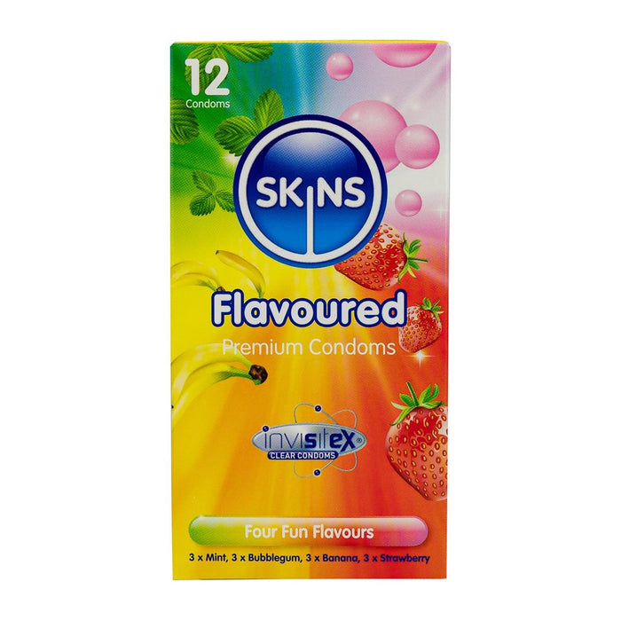 Skins condones con sabor 12 por paquete