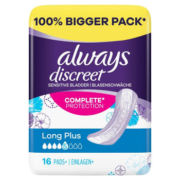 Special Offer - Always Discreet Incontinence Pads Long Plus 16 per pack