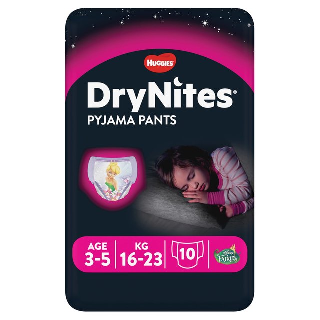 Huggies Drynites Girls Pyjama Hosen 3-5 Jahre 10 pro Pack