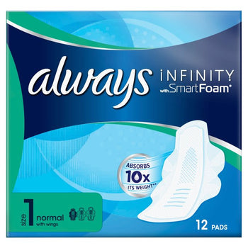 Always Sanitary Towels Infinity Normal Size 1 Wings 12 per pack