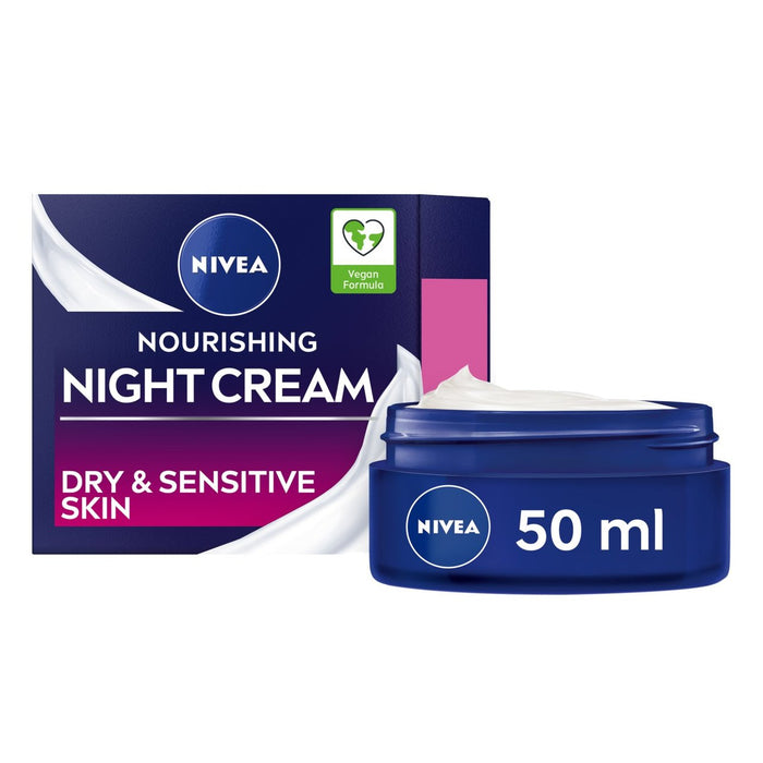 Nivea Gesichtsfeuchtigkeitscreme Nachtcreme für trockene und empfindliche Haut 50ml