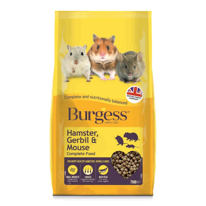 Burgess Hamster Gerbil & Mouse 750g