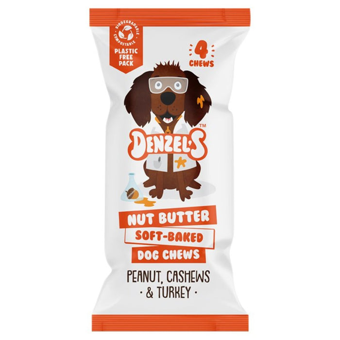 Denzel's Nut Butter Soft Baked Dog Chews Peanut Cashews & Turkey 75g