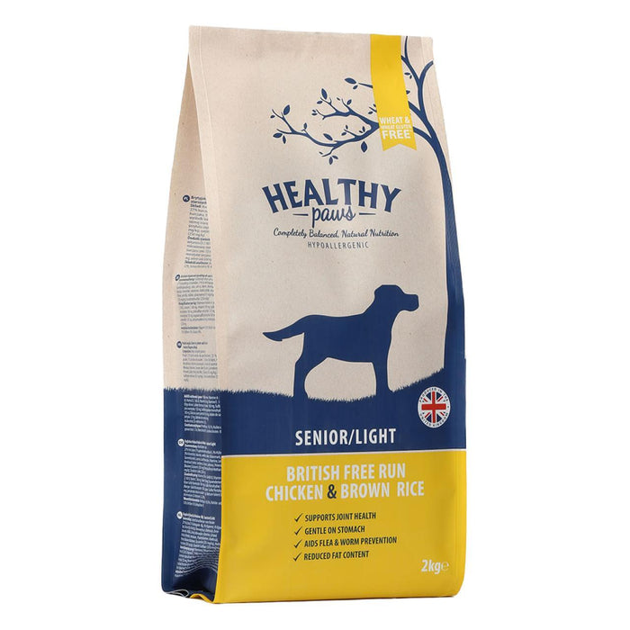 Patillas saludables British Free Run Chicken & Brown Rice Senior/Light Dog Food 2kg