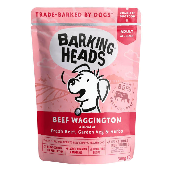 Bellenköpfe Rindfleisch Waggington Wet Hund Food Beutel 300 g