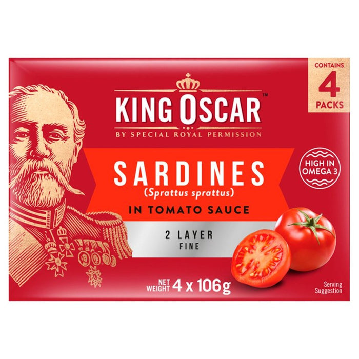 King Oscar Brisling Sardines Tomato Multipack 4 x 106g