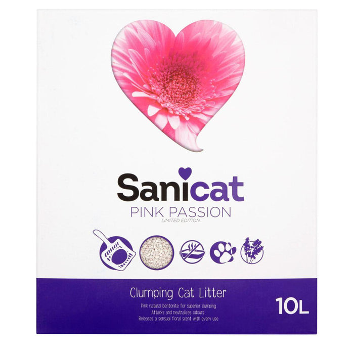 Sanicat Pink Passion agripping Cat Litter 10L