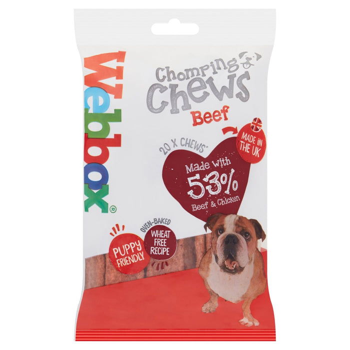 Webbox Beef Chomping Chews Dog Treat 20 por paquete