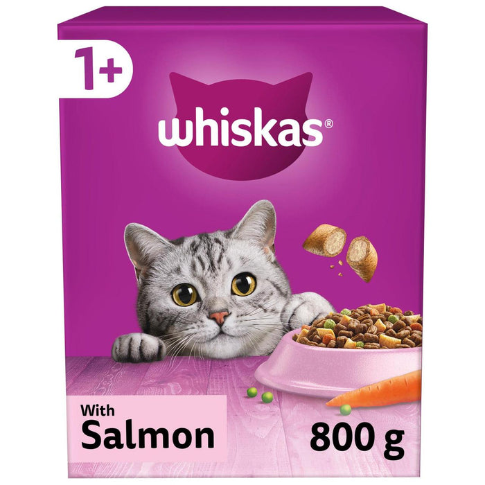 Whiskas 1+ Food de gato seco para adultos con salmón 800g