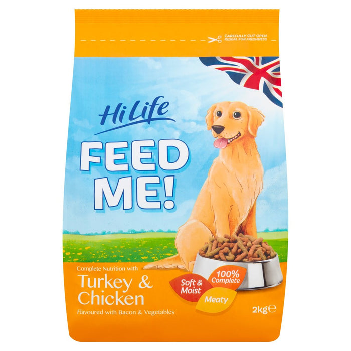 ¡Hilife me alimente! Turquía y pollo seco para perros 2 kg