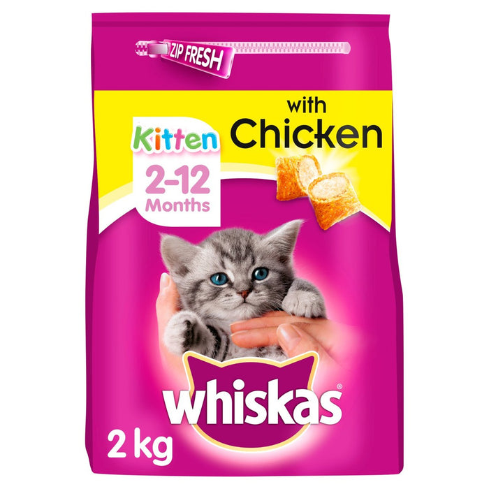 Whiskas Kitten 2-12 Meses Alimento Seco Completo para Gatos con Pollo 2kg 
